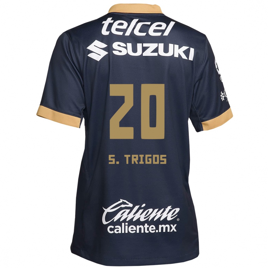 Kids Football Santiago Trigos #20 Obsidian Gold White Away Jersey 2024/25 T-Shirt Uk