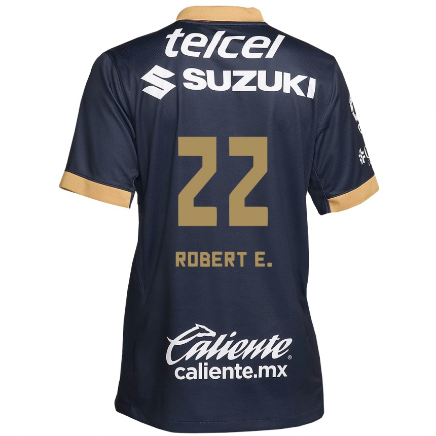 Kids Football Robert Ergas #22 Obsidian Gold White Away Jersey 2024/25 T-Shirt Uk