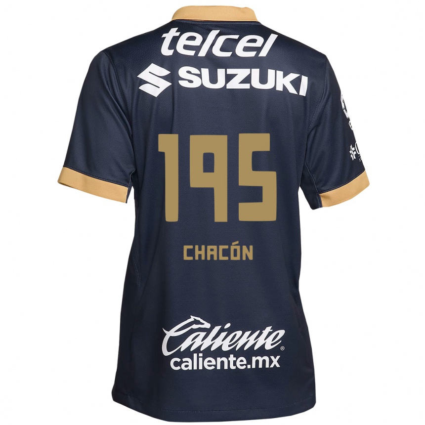 Kids Football Eduardo Chacón #195 Obsidian Gold White Away Jersey 2024/25 T-Shirt Uk