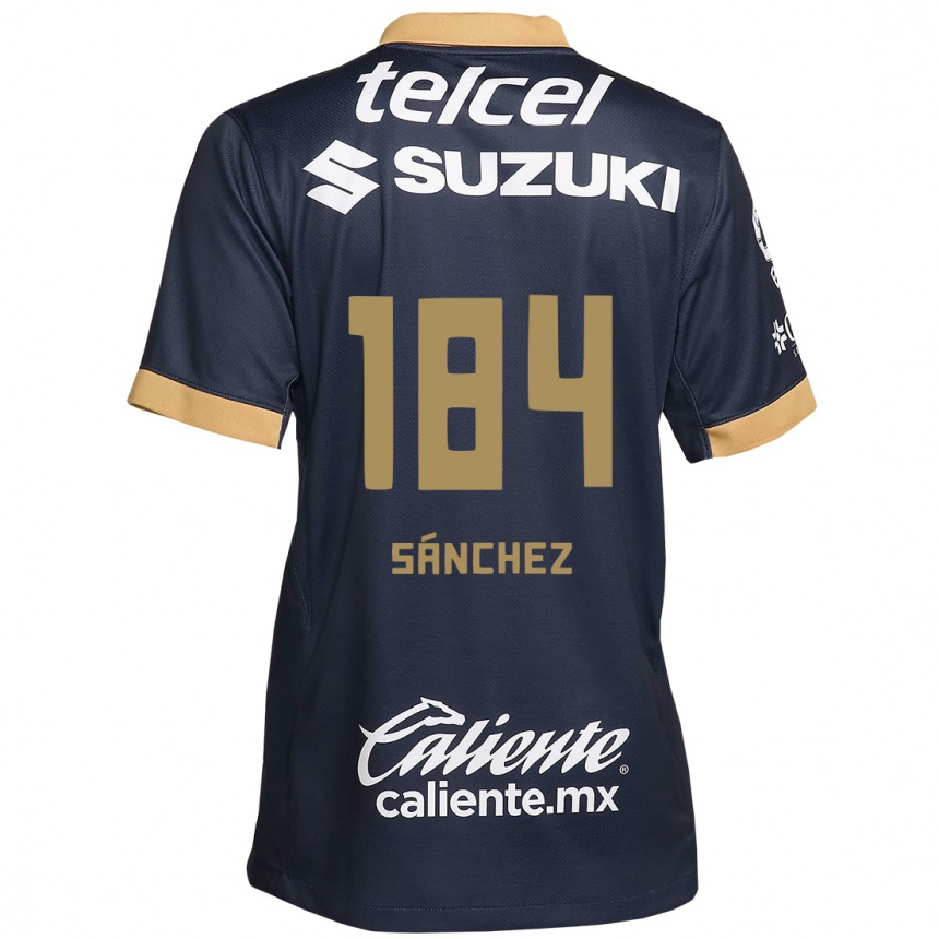 Kids Football Manuel Sánchez #184 Obsidian Gold White Away Jersey 2024/25 T-Shirt Uk