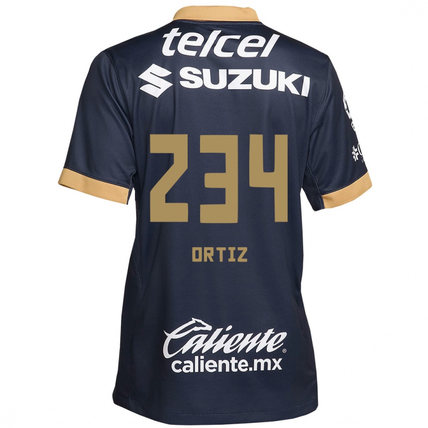 Kids Football Jorge Ortiz #234 Obsidian Gold White Away Jersey 2024/25 T-Shirt Uk