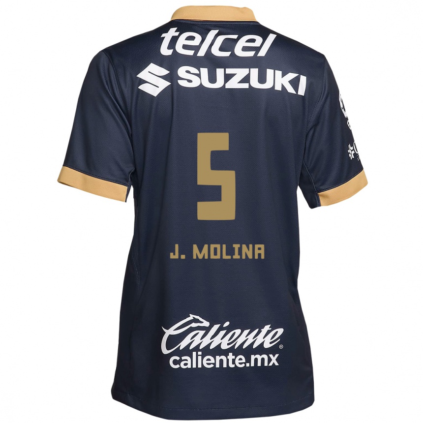 Kids Football Jesús Molina #5 Obsidian Gold White Away Jersey 2024/25 T-Shirt Uk