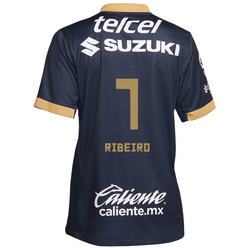 Kids Football Stephanie Ribeiro #7 Obsidian Gold White Away Jersey 2024/25 T-Shirt Uk