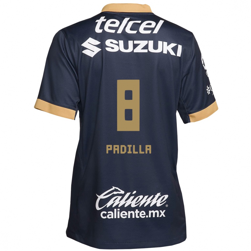 Kids Football Dania Padilla #8 Obsidian Gold White Away Jersey 2024/25 T-Shirt Uk