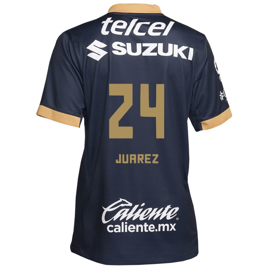 Kids Football Gabriela Juarez #24 Obsidian Gold White Away Jersey 2024/25 T-Shirt Uk