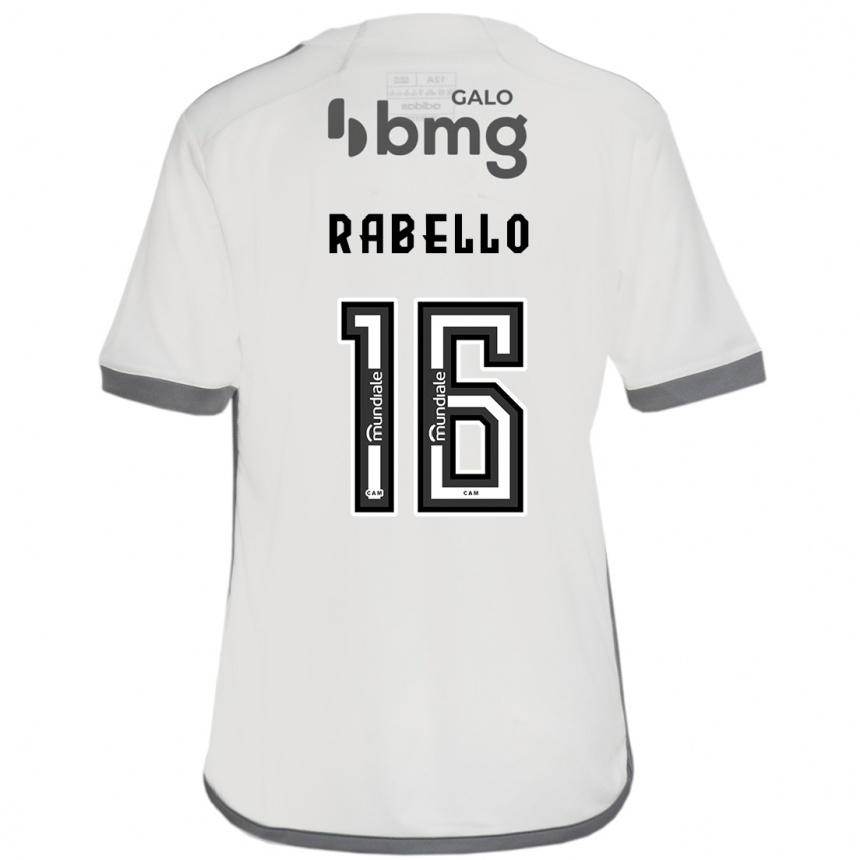 Kids Football Igor Rabello #16 Off White Away Jersey 2024/25 T-Shirt Uk