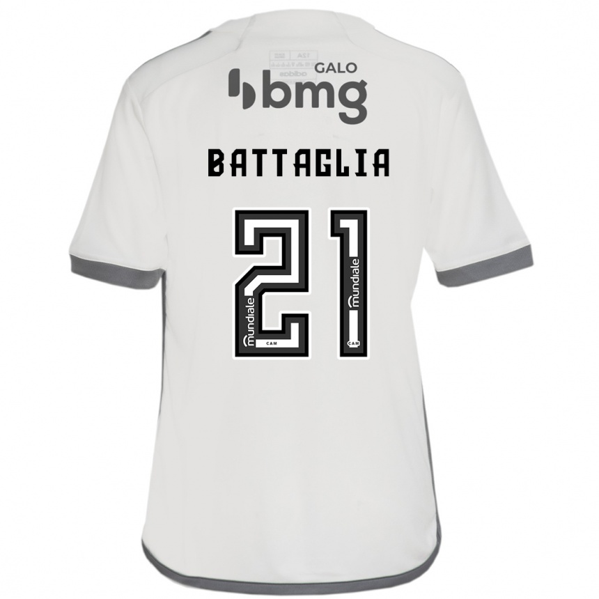 Kids Football Rodrigo Battaglia #21 Off White Away Jersey 2024/25 T-Shirt Uk