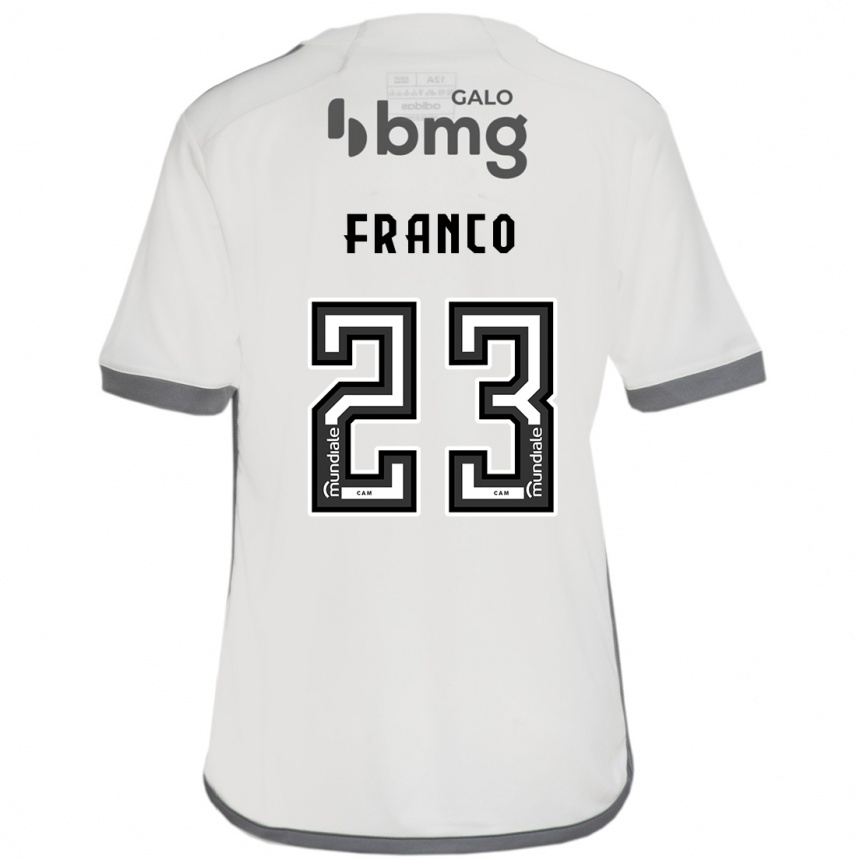 Kids Football Alan Franco #23 Off White Away Jersey 2024/25 T-Shirt Uk