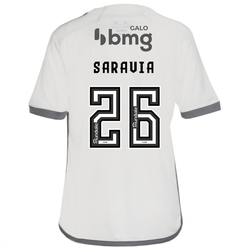 Kids Football Renzo Saravia #26 Off White Away Jersey 2024/25 T-Shirt Uk