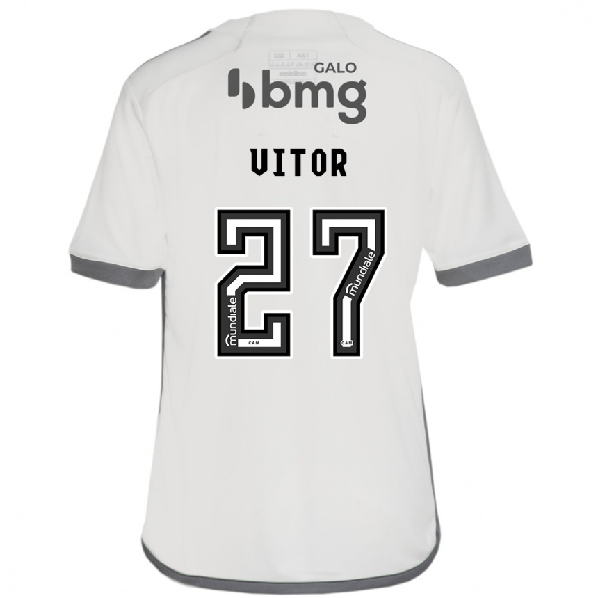 Kids Football Paulo Vitor #27 Off White Away Jersey 2024/25 T-Shirt Uk