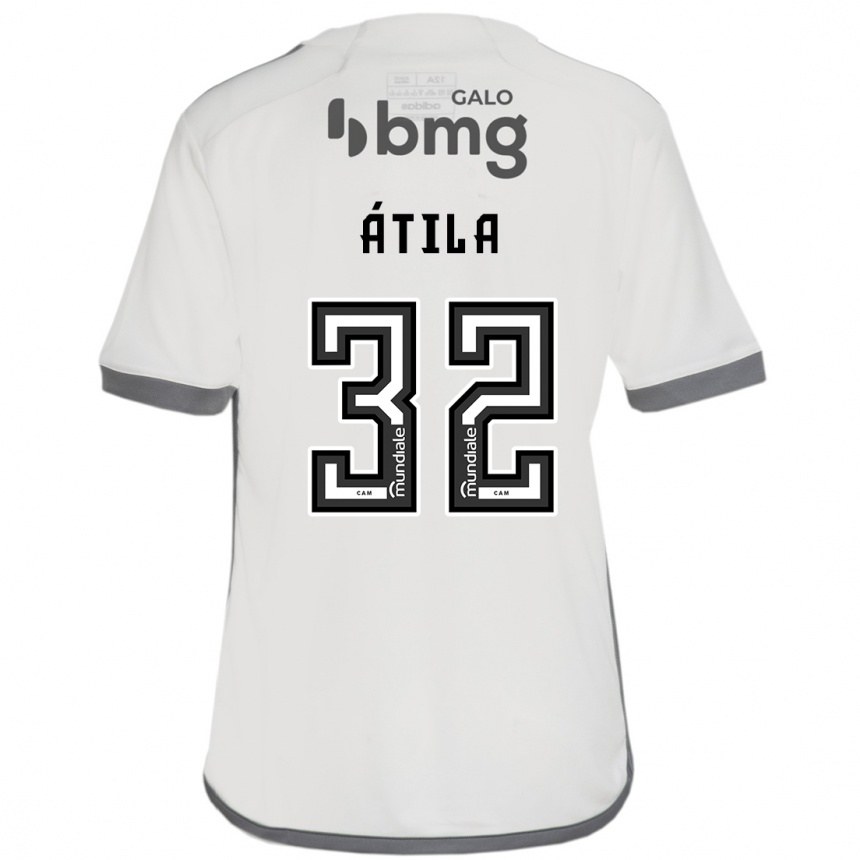 Kids Football Gabriel Átila #32 Off White Away Jersey 2024/25 T-Shirt Uk