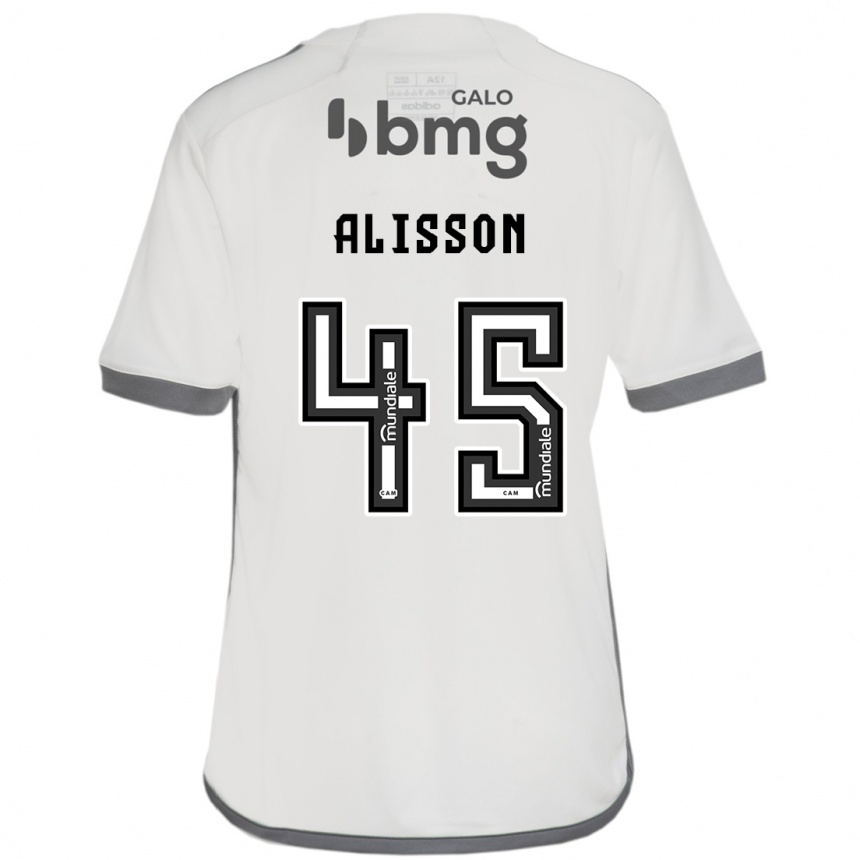 Kids Football Alisson #45 Off White Away Jersey 2024/25 T-Shirt Uk