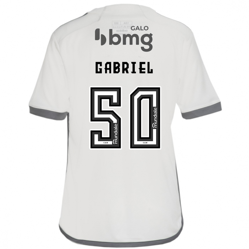 Kids Football Vitor Gabriel #50 Off White Away Jersey 2024/25 T-Shirt Uk