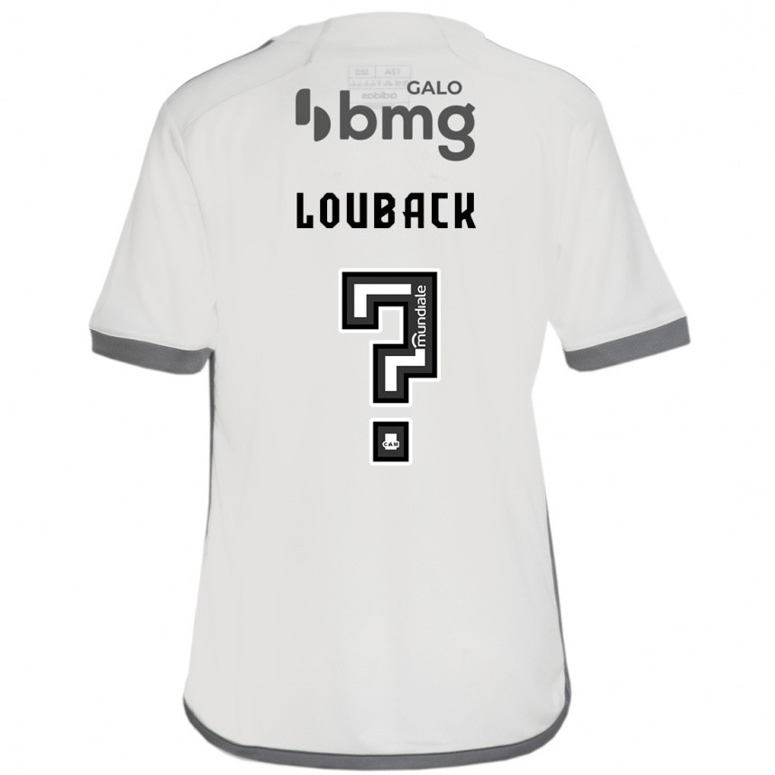 Kids Football Lucas Louback #0 Off White Away Jersey 2024/25 T-Shirt Uk