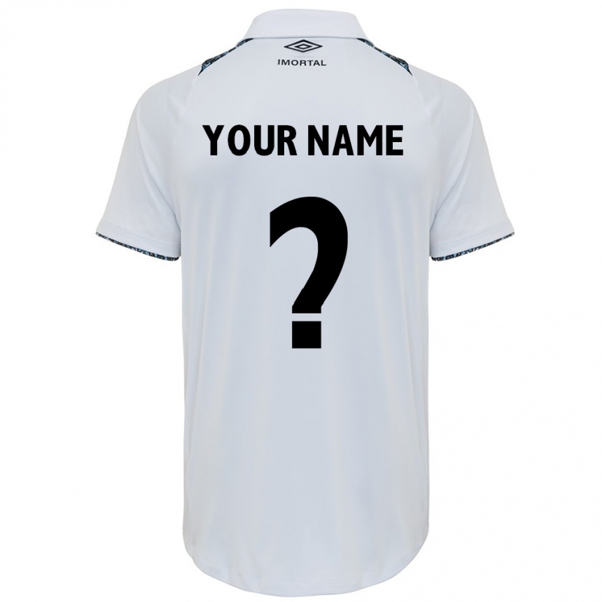 Kids Football Your Name #0 White Blue Away Jersey 2024/25 T-Shirt Uk