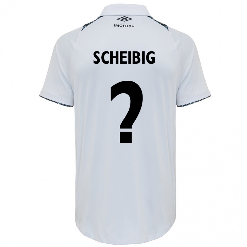 Kids Football Felipe Scheibig #0 White Blue Away Jersey 2024/25 T-Shirt Uk