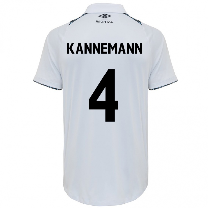 Kids Football Walter Kannemann #4 White Blue Away Jersey 2024/25 T-Shirt Uk