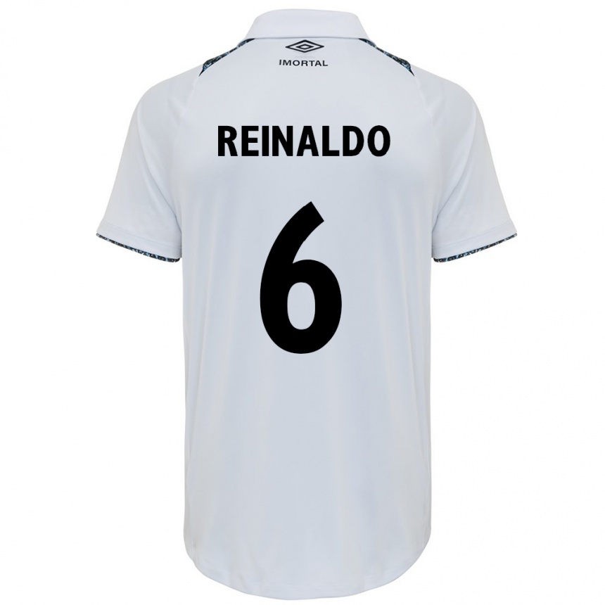 Kids Football Reinaldo #6 White Blue Away Jersey 2024/25 T-Shirt Uk