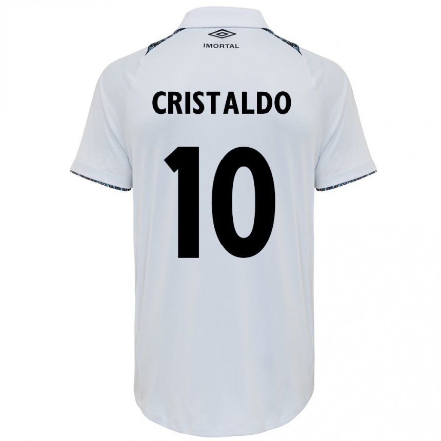 Kids Football Franco Cristaldo #10 White Blue Away Jersey 2024/25 T-Shirt Uk