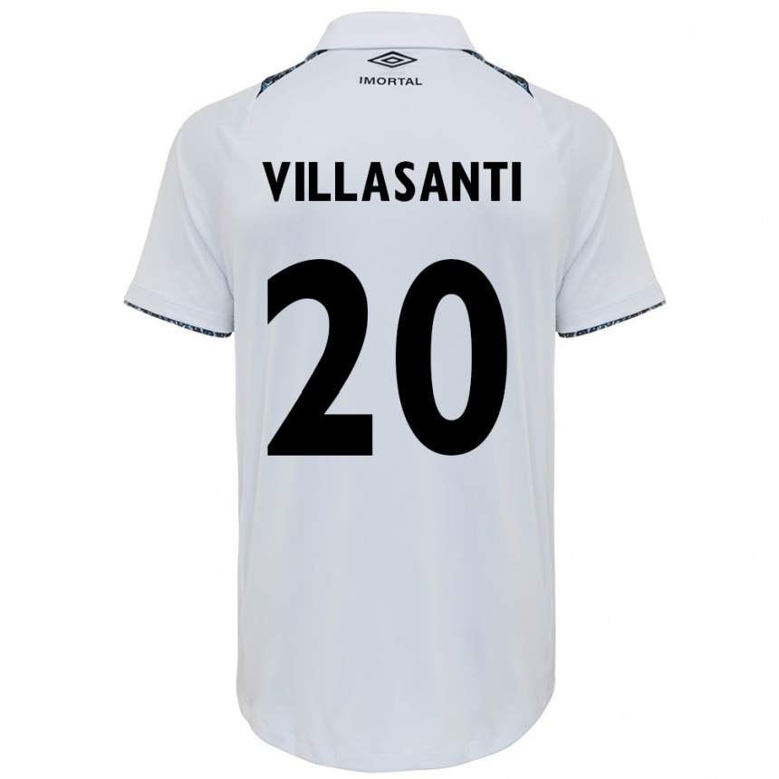 Kids Football Mathías Villasanti #20 White Blue Away Jersey 2024/25 T-Shirt Uk