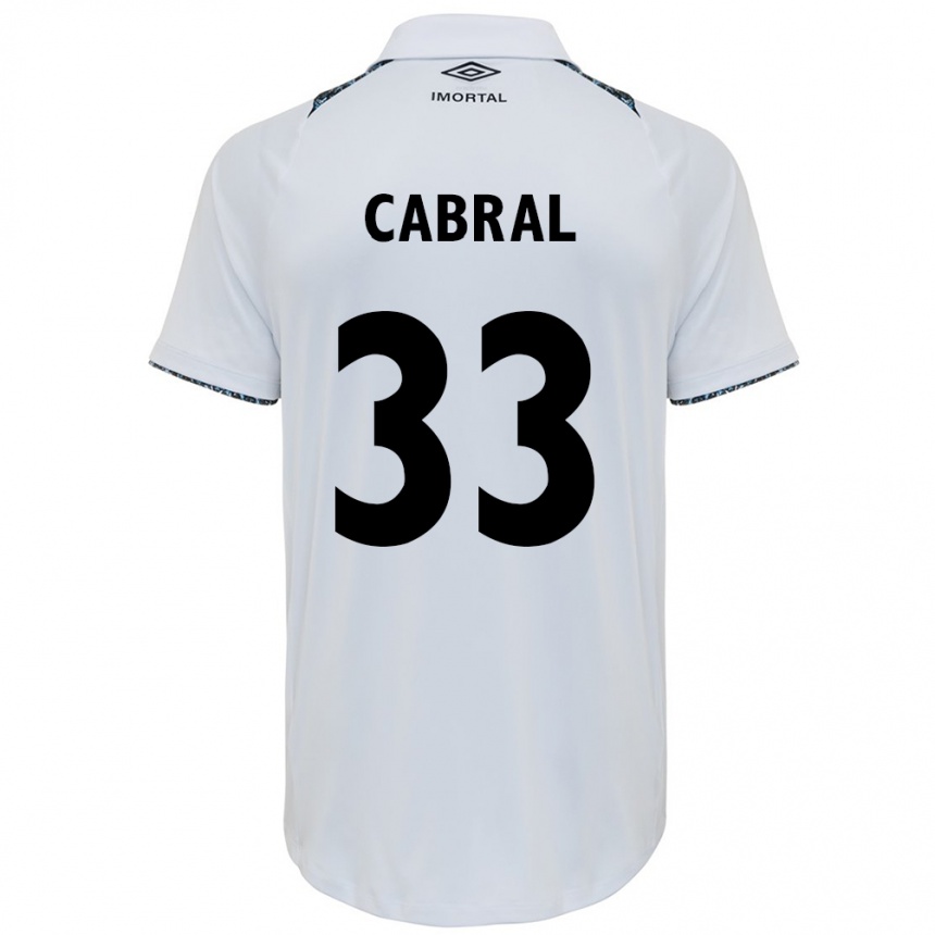 Kids Football Rafael Cabral #33 White Blue Away Jersey 2024/25 T-Shirt Uk