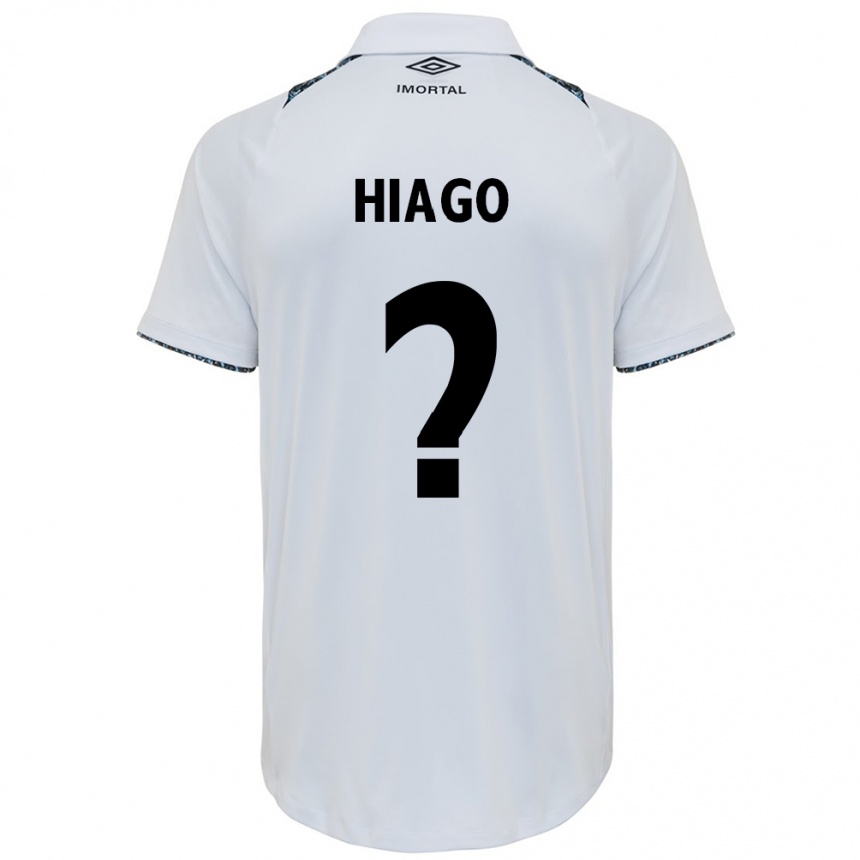 Kids Football Hiago #0 White Blue Away Jersey 2024/25 T-Shirt Uk