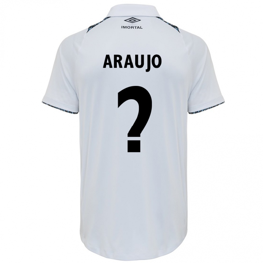 Kids Football Caio Araujo #0 White Blue Away Jersey 2024/25 T-Shirt Uk