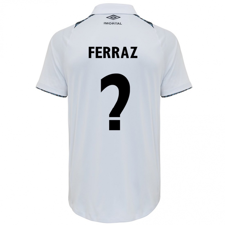 Kids Football Vini Ferraz #0 White Blue Away Jersey 2024/25 T-Shirt Uk