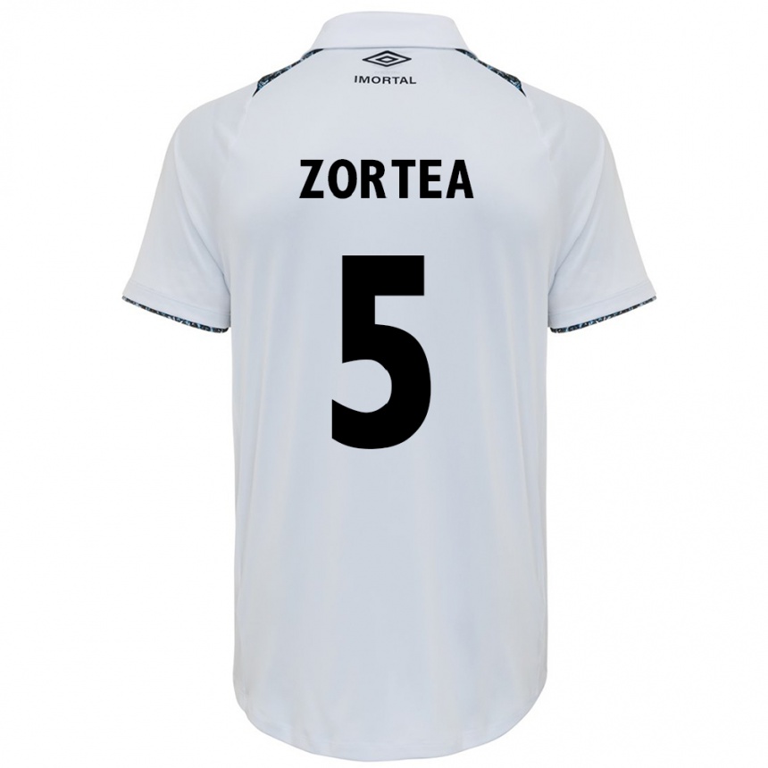 Kids Football Bernardo Zortea #5 White Blue Away Jersey 2024/25 T-Shirt Uk