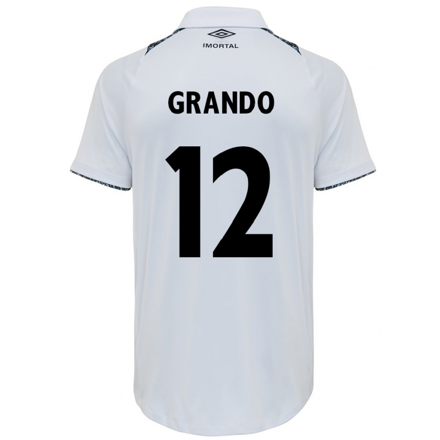 Kids Football Gabriel Grando #12 White Blue Away Jersey 2024/25 T-Shirt Uk