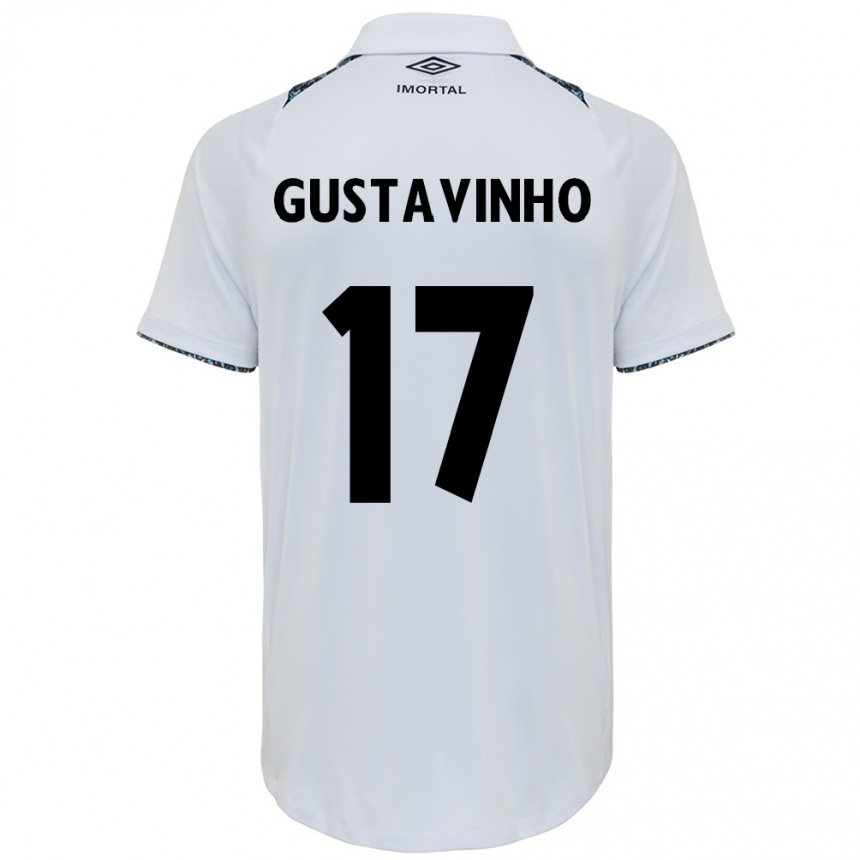 Kids Football Gustavinho #17 White Blue Away Jersey 2024/25 T-Shirt Uk