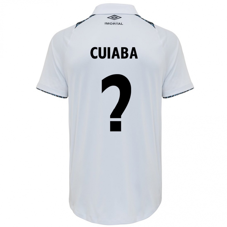 Kids Football Pedro Cuiabá #0 White Blue Away Jersey 2024/25 T-Shirt Uk