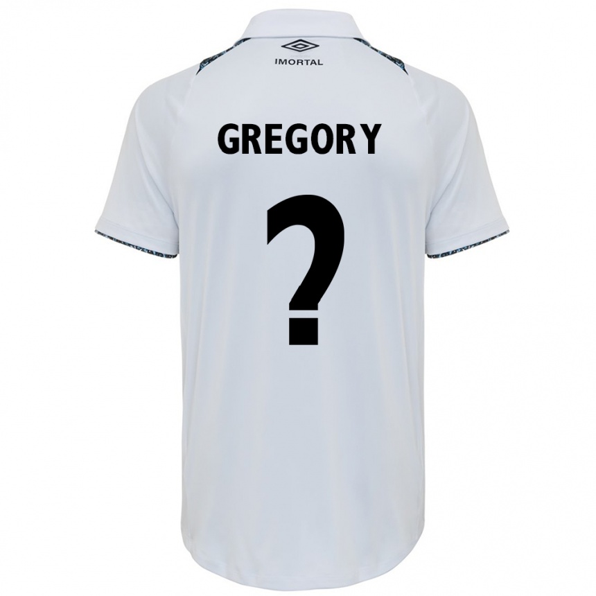 Kids Football Gregory #0 White Blue Away Jersey 2024/25 T-Shirt Uk