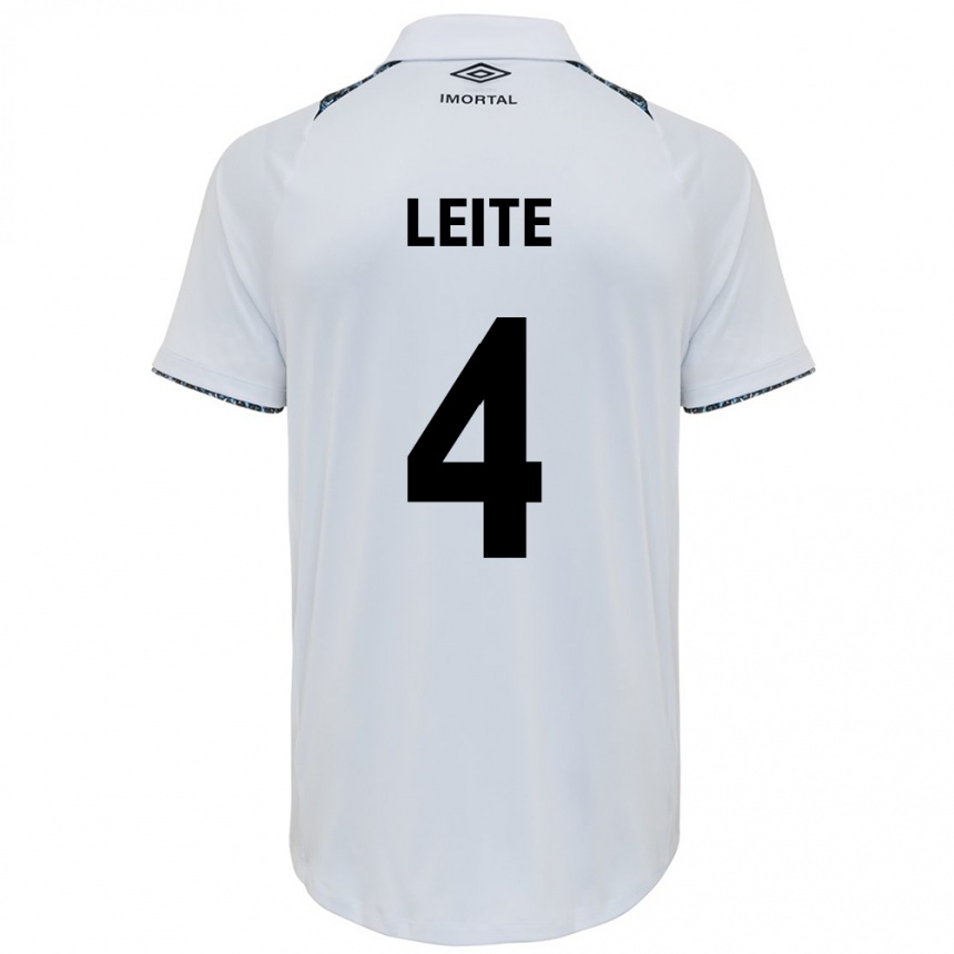 Kids Football Paulo Henrique Leite #4 White Blue Away Jersey 2024/25 T-Shirt Uk