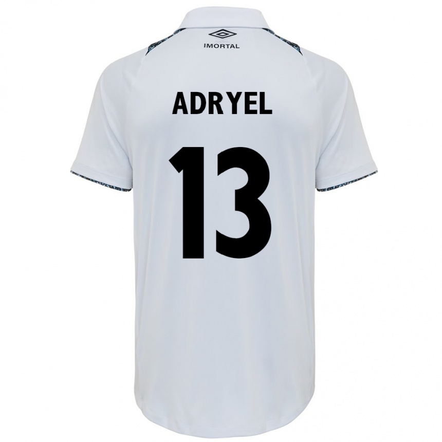 Kids Football Adryel #13 White Blue Away Jersey 2024/25 T-Shirt Uk