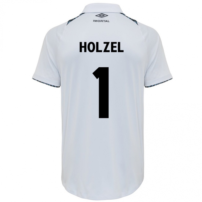 Kids Football Vivi Holzel #1 White Blue Away Jersey 2024/25 T-Shirt Uk