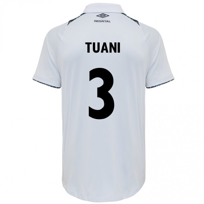 Kids Football Tuani #3 White Blue Away Jersey 2024/25 T-Shirt Uk