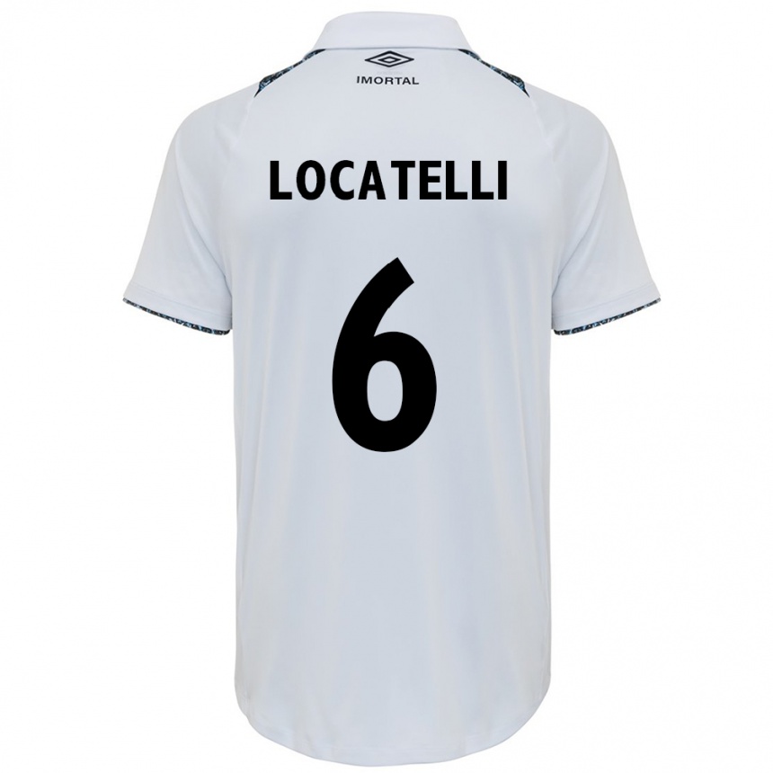 Kids Football Natane Locatelli #6 White Blue Away Jersey 2024/25 T-Shirt Uk