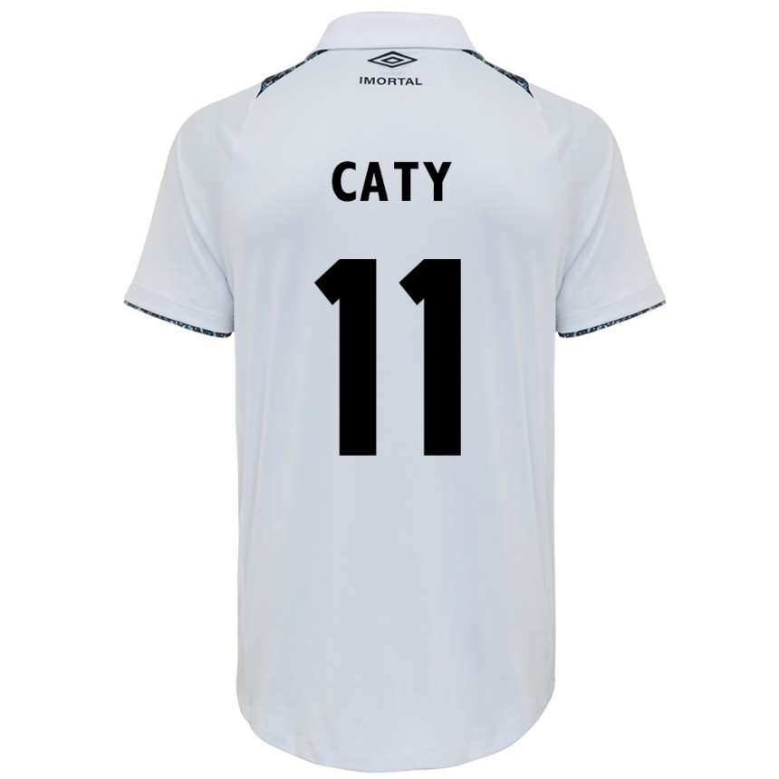 Kids Football Caty #11 White Blue Away Jersey 2024/25 T-Shirt Uk