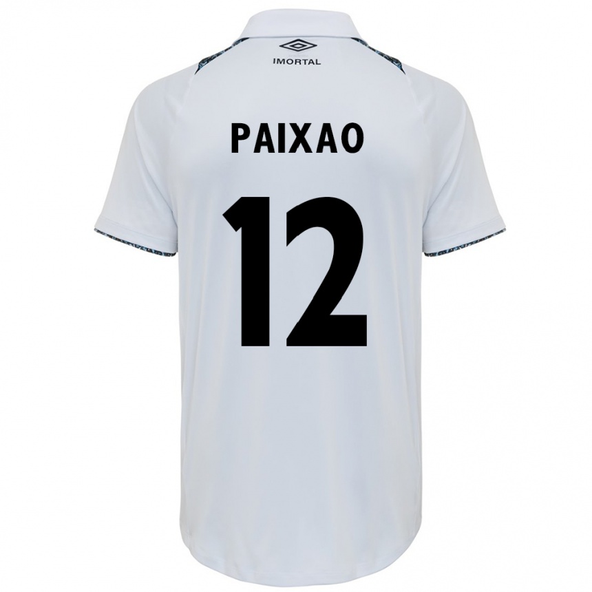 Kids Football Iasmin Paixão #12 White Blue Away Jersey 2024/25 T-Shirt Uk