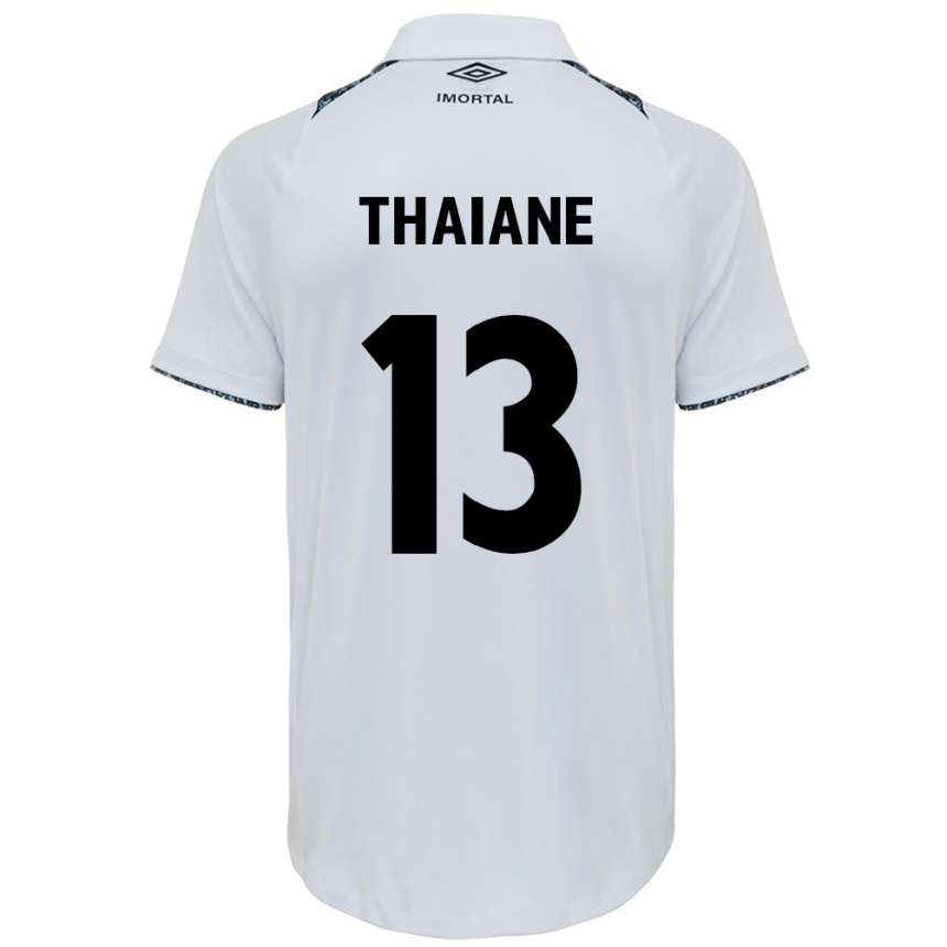 Kids Football Thaiane #13 White Blue Away Jersey 2024/25 T-Shirt Uk