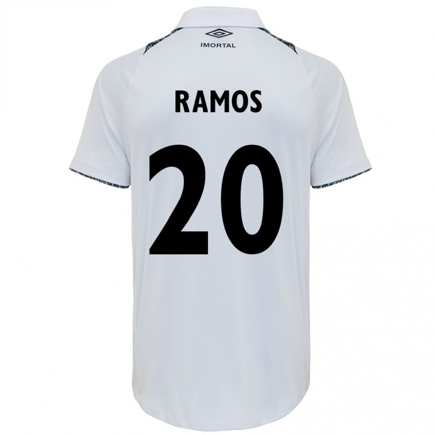 Kids Football Mónica Ramos #20 White Blue Away Jersey 2024/25 T-Shirt Uk