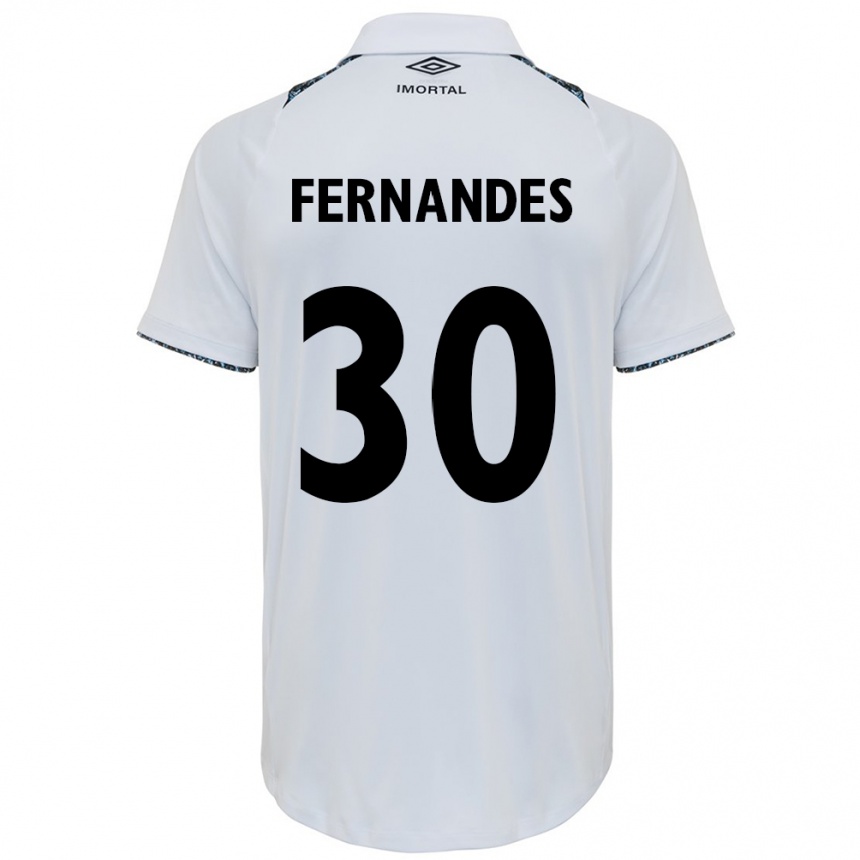 Kids Football Raquel Fernandes #30 White Blue Away Jersey 2024/25 T-Shirt Uk