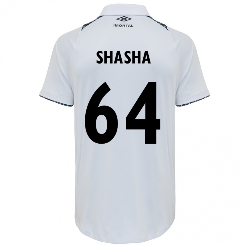 Kids Football Shashá #64 White Blue Away Jersey 2024/25 T-Shirt Uk