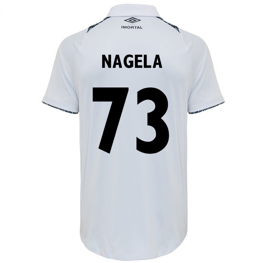 Kids Football Nágela #73 White Blue Away Jersey 2024/25 T-Shirt Uk