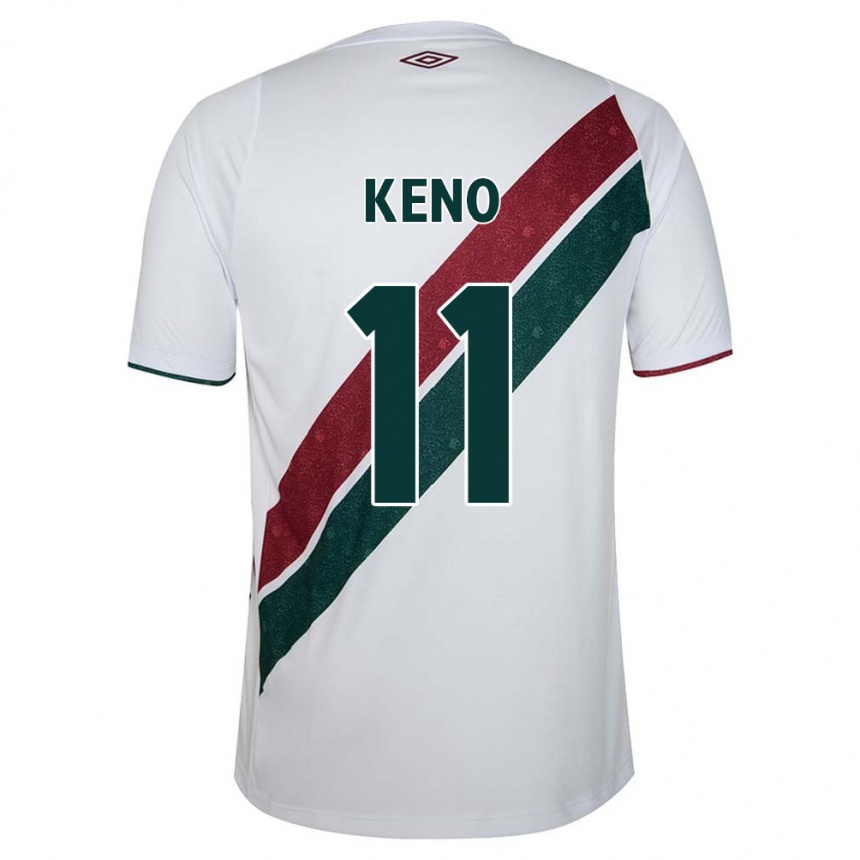 Kids Football Keno #11 White Green Maroon Away Jersey 2024/25 T-Shirt Uk