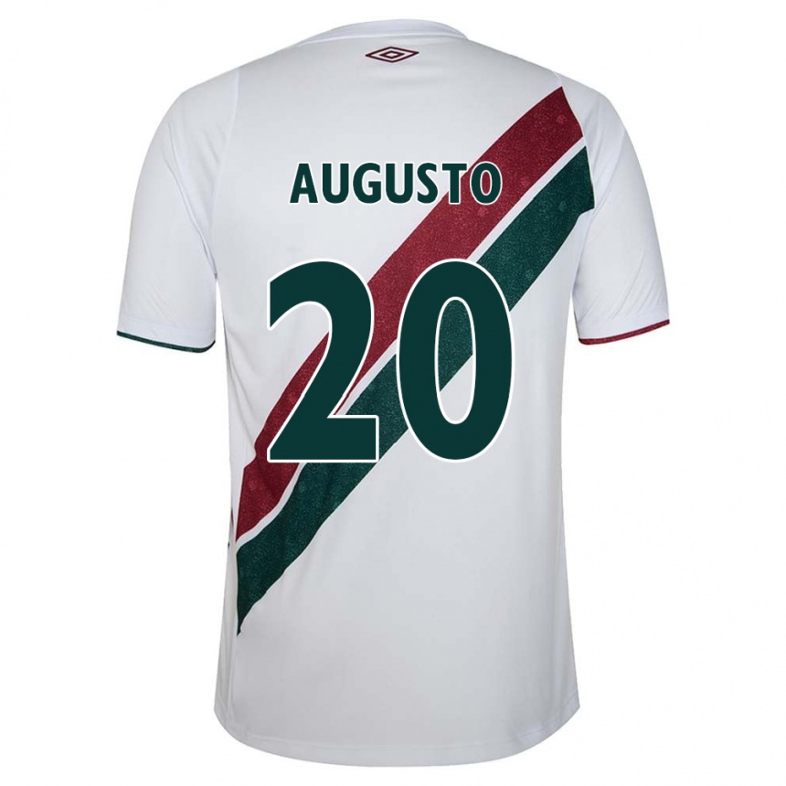 Kids Football Renato Augusto #20 White Green Maroon Away Jersey 2024/25 T-Shirt Uk