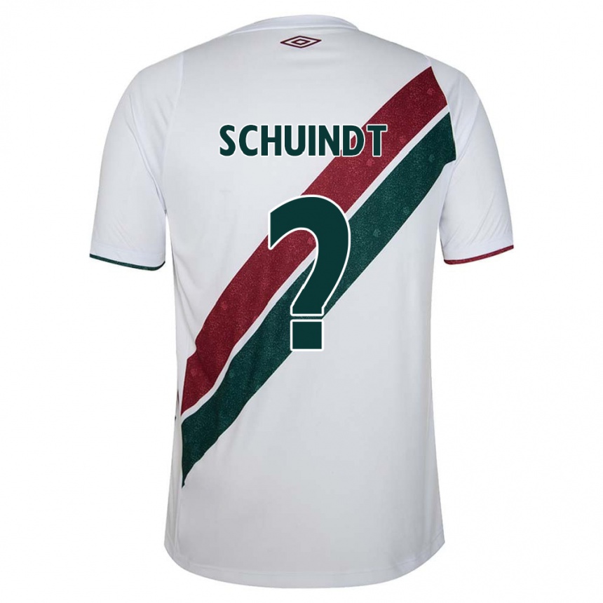 Kids Football Davi Schuindt #0 White Green Maroon Away Jersey 2024/25 T-Shirt Uk