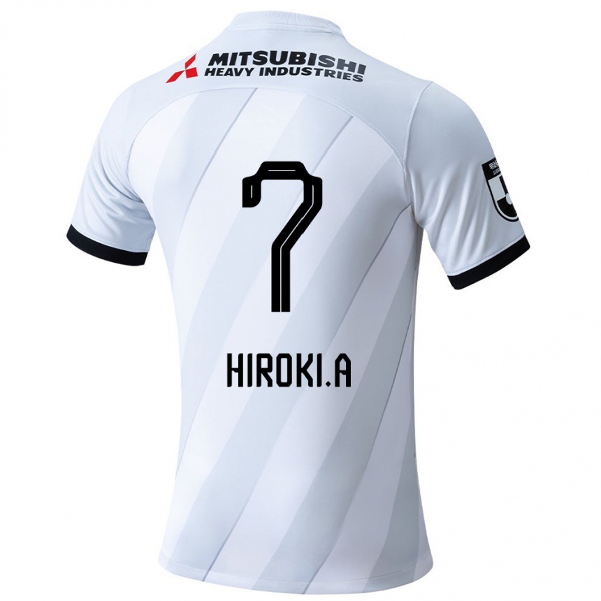 Kids Football Hiroki Abe #7 White Grey Away Jersey 2024/25 T-Shirt Uk