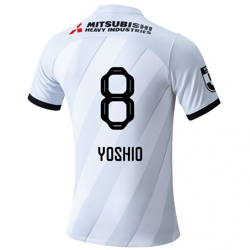 Kids Football Yoshio Koizumi #8 White Grey Away Jersey 2024/25 T-Shirt Uk